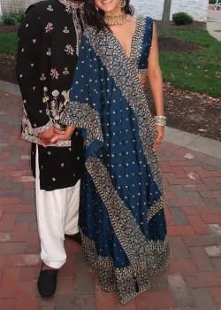 Navy Embroidered Lehenga