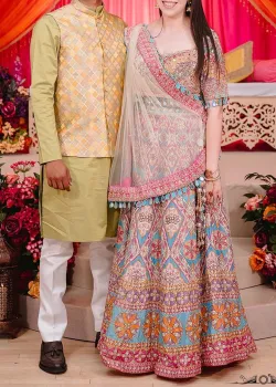Multicolor Mirrorwork Lehenga