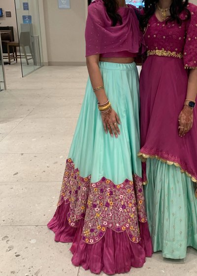 Mint and Magenta Lehenga Set
