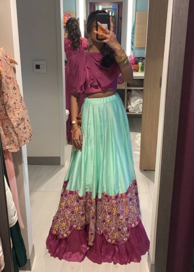 Mint and Magenta Lehenga Set