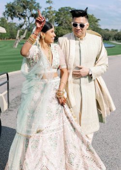 White Floral Lehenga