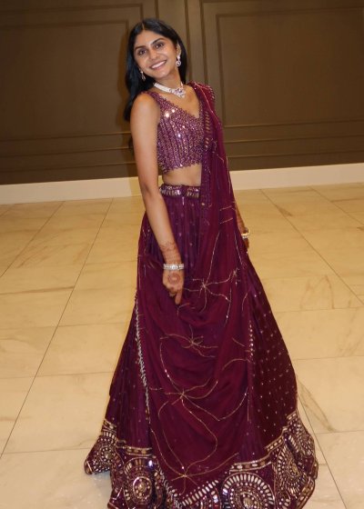 Maroon Mirrorwork Lehenga