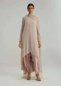 Ash Pink Pearl-Embellished Co-Ord Set