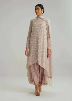 Ash Pink Pearl-Embellished Co-Ord Set - hover