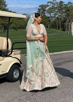 White Floral Lehenga