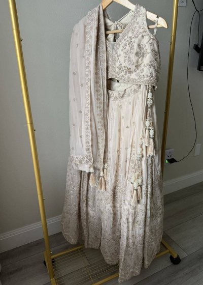 Ivory Beaded Lehenga