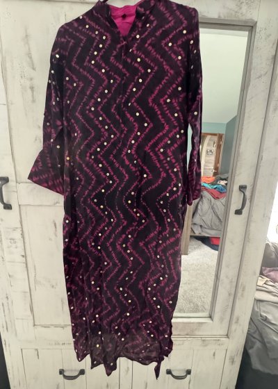 Magenta Bandhani Kurta