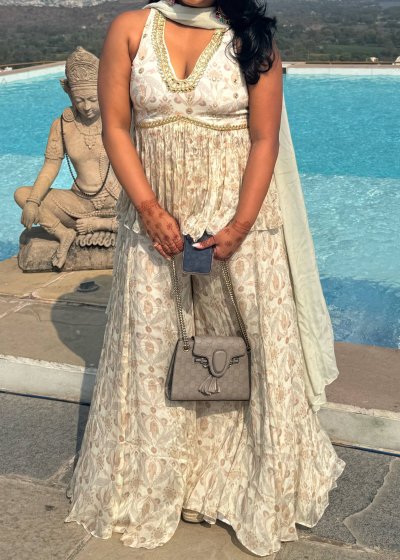 Ivory Floral Sharara Set