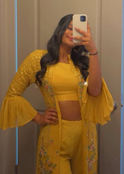 Yellow Floral Embroidered Co-Ord Set