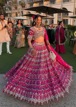 Rani Pink Mirrorwork Lehenga