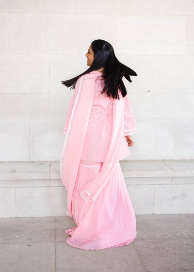Blush Pink Eyelet Sharara Set