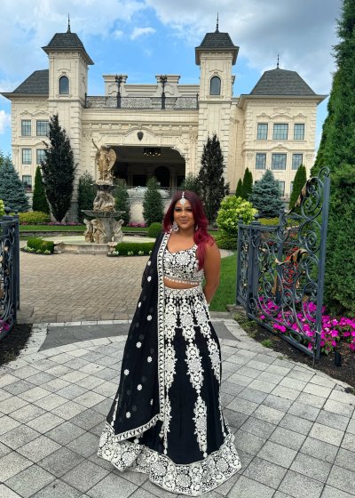 Black Embroidered Georgette Lehenga