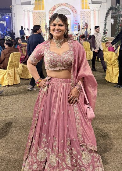 Dusty Pink Embroidered Lehenga