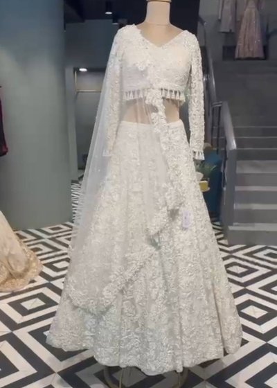 Ivory Beaded Embroidered Lehenga