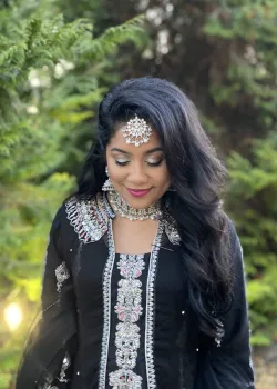 Black Embroidered Gown - hover