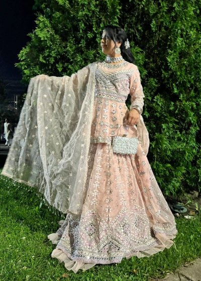 Blush Pink Mirror-Work Lehenga