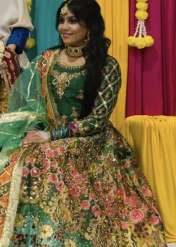 Green Embroidered Lehenga - hover
