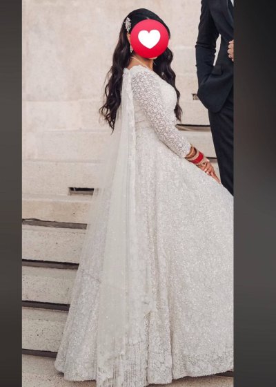 Seema Gujral Ivory Sequin Lehenga