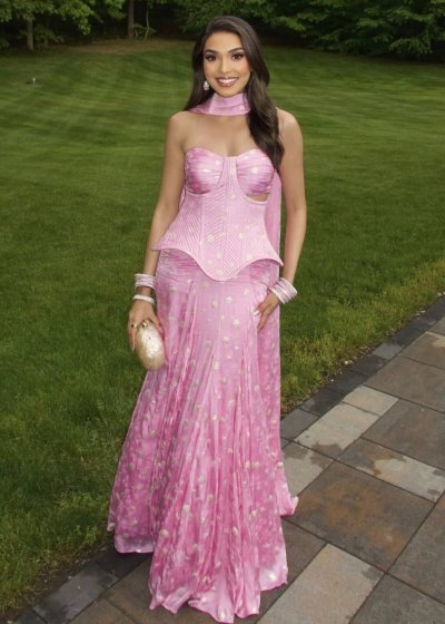 Baby Pink Corset Lehenga