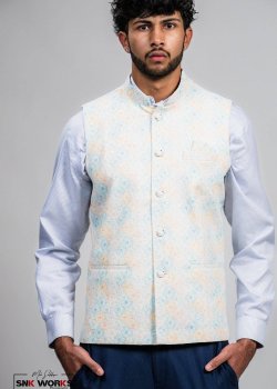 Blue and Yellow Diamond Vest