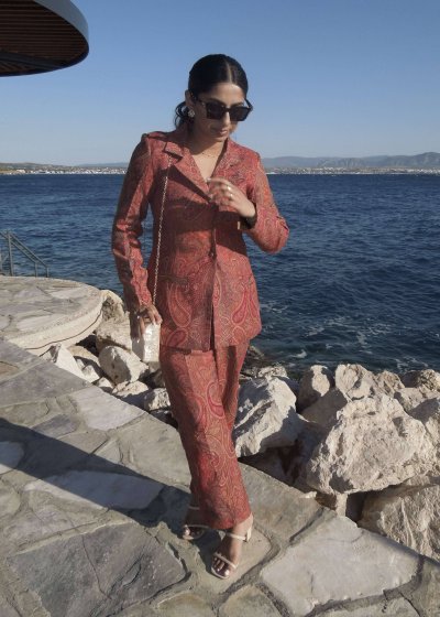 Paisley Print Pant Suit