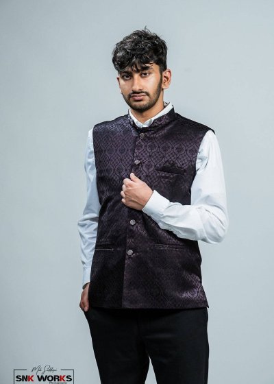 Purple Jacquard Vest