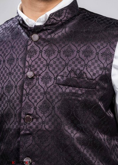 Purple Jacquard Vest