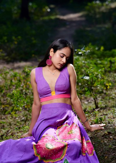 Purple Hand-Painted Co-Ord Set