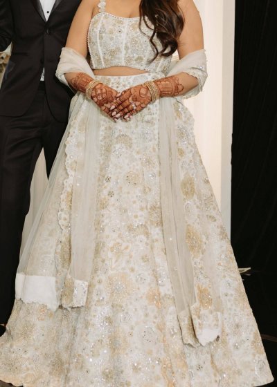 Ivory Beaded Lehenga