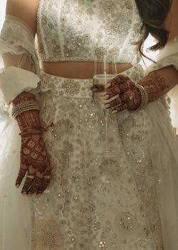 Ivory Beaded Lehenga - hover