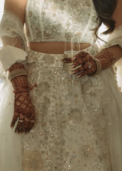Ivory Beaded Lehenga