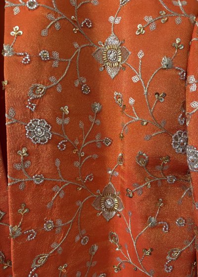 Orange Embroidered Jacket