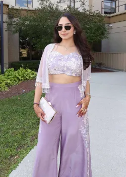 Lavender Embroidered Co-Ord Set - hover