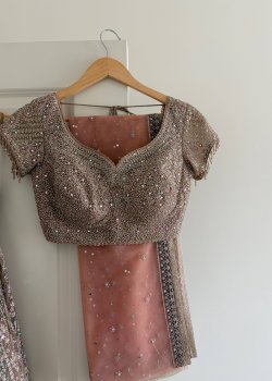 Mauve Taupe Embellished Lehenga - hover