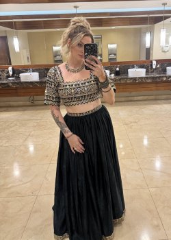 Green Embroidered Lehenga