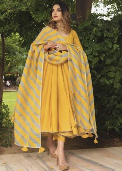 Yellow Cotton Anarkali