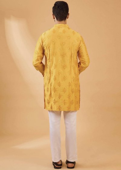 Yellow Embroidered Kurta Set