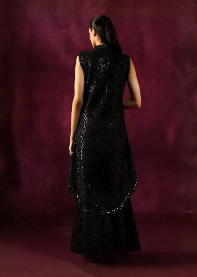 Black Mirrorwork Cape Set