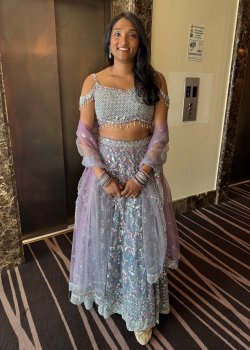 Ice Lavender Floral Lehenga