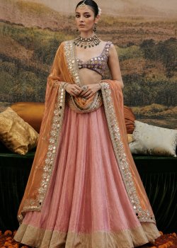 Multi-color Mirror-Work Lehenga