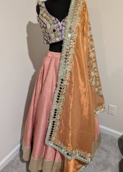 Multi-color Mirror-Work Lehenga - hover