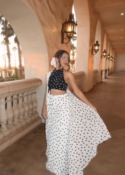 Multicolor Polka Dot Halter Sari