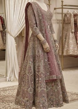 Dusty Rose Bridal Lehenga - hover