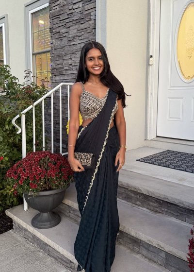 Black and Gold Sari