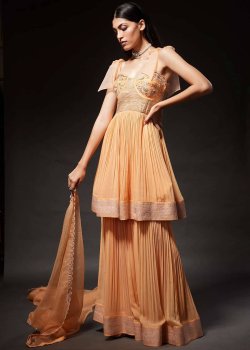 Riya Peach Sharara