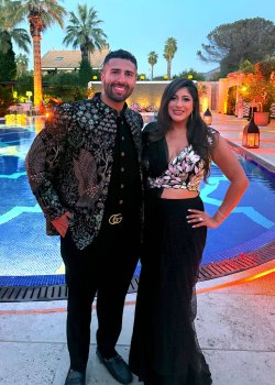 Black Sequin Pre-Draped Sari
