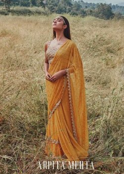 Marigold Pre-Draped Sari