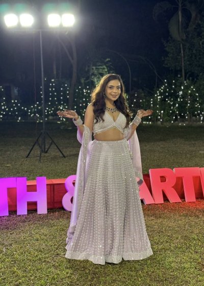 Mauve Embellished Lehenga