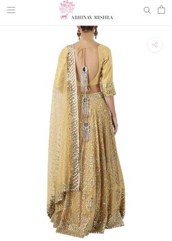 Gold Embellished Mirror-Work Lehenga - hover