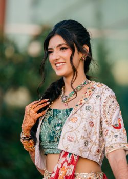 Short Blazer Mirrorwork Lehenga - hover